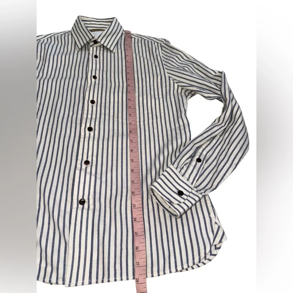 Banana Republic Cotton Heritage Collection Striped Button Down Blue & White S